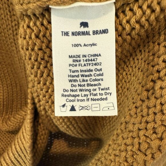 The Normal Brand Sweater Arlo V-neck Maple Glaze Button Cuff Women’s L - Picture 6 of 11